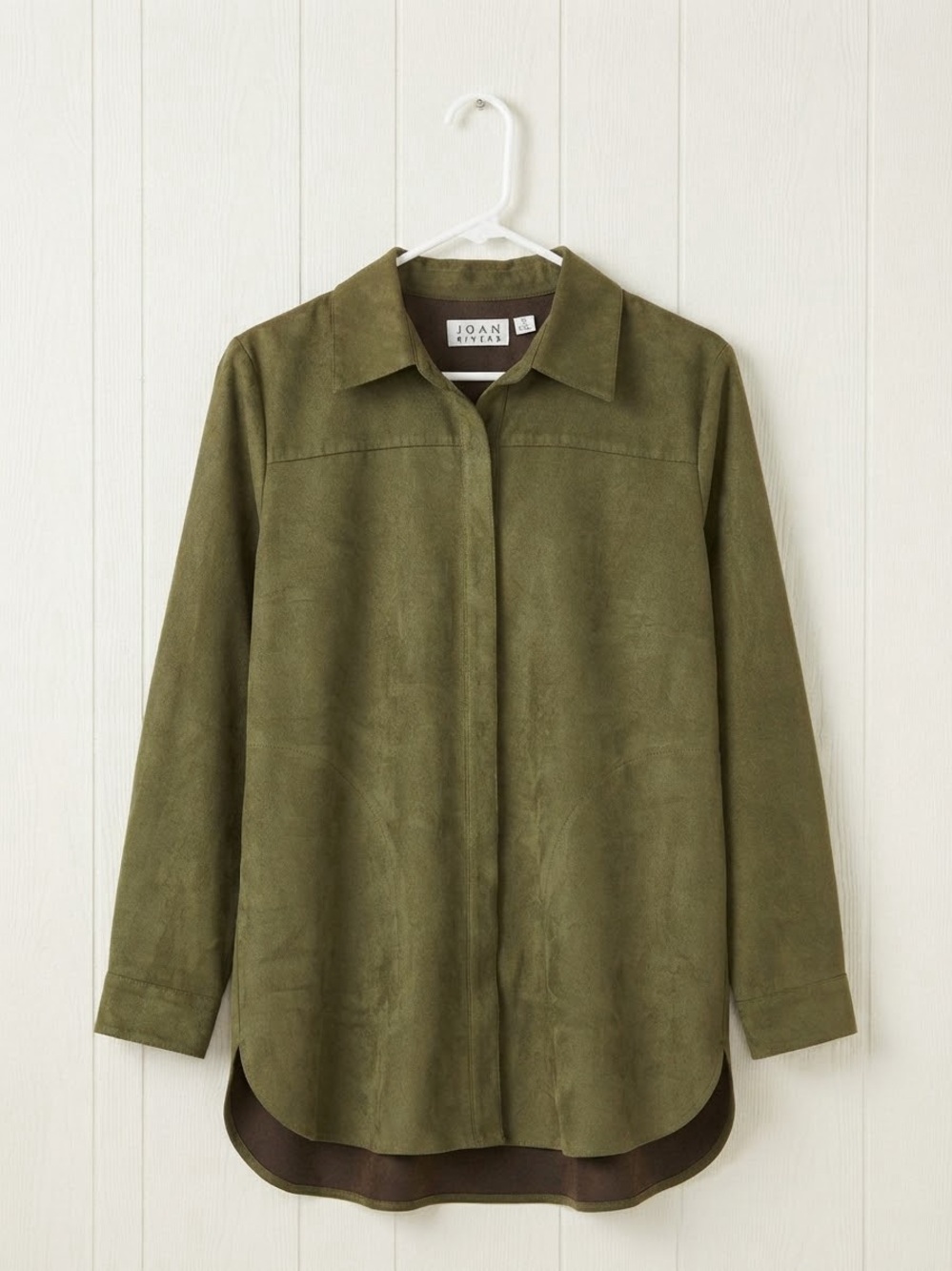 Joan Rivers Olive Green Button-Down Shirt